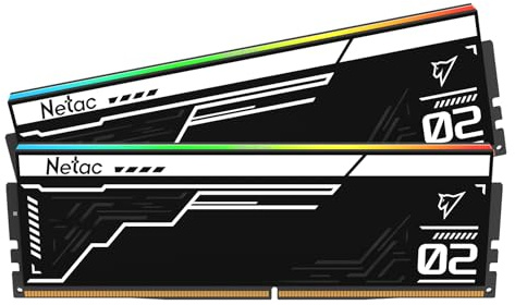 Netac Kit de memoria RAM DDR5 RGB de 32 GB (2 x 16 GB) 6400 MHz (PC5-51200) CL32 para XMP 3.0, color negro