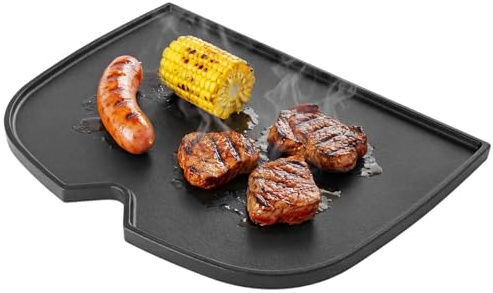 Denmay 35,9 x 22,9cm Gusseisen Grillplatte für Weber Q1100N Gasgrill, Gusseisen Grillpfanne Ersatzteile, Griddle Plancha zubehör