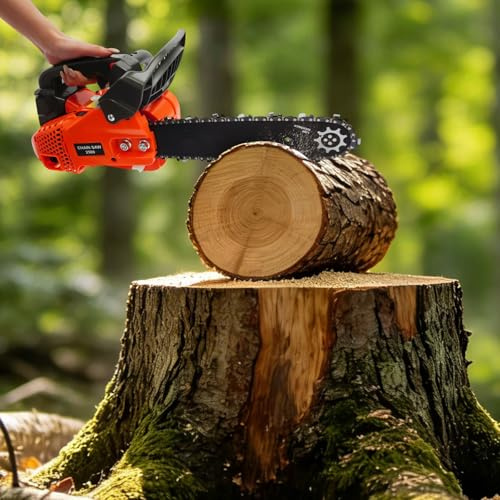 ZNLLQZN Kettensäge Benzin Zweitakt 1.22 PS Kettensägen, 30cm Schnittlänge, 25.4cc Verdrängung, für Professionellen Holzeinschlag, Obstbaumschnitt und Strauchschnitt