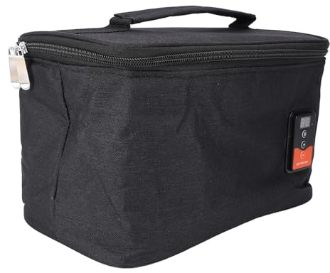 NOENNULL Auto Elektrische Lebensmittel Heizung Tragbare Schwarz Einstellbare Temperatur Mittagessen Wärmer USB für Road Trips Aluminium Film