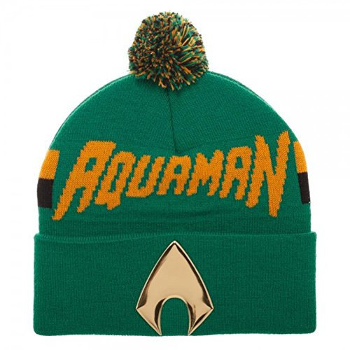 DC Universe Aquaman Logo Chrome Weld Knit Beanie Hat