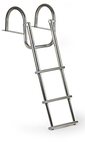 wellenshop Badeleiter Bootsleiter 3-stufig Edelstahl Teleskop-Leiter Boot Leiter
