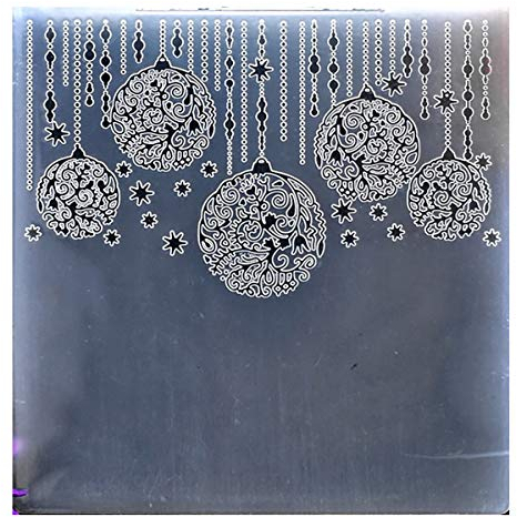 Kwan Crafts Merry Christmas Lighting Ball Star Plastic Embossing Folders for Card Making Scrapbooking and Other Paper Crafts, 15x15cm