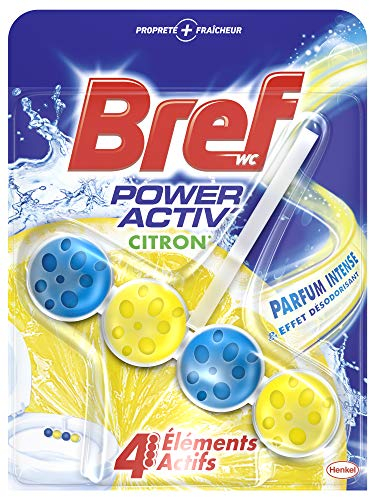 Bref WC Power Activ Citron - Blocs Nettoyants WC - Lot de 5x50g