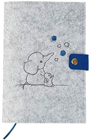 luxdag U-Heft Hülle mit Druckknopf aus Filz (Farbe & Stickerei wählbar) - Hülle für Kinderuntersuchungsheft & Impfpass - Organizer - Geschenk für werdende Mütter & Baby