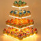 4 Tier Cupcake Stand Acrylic Tower Display with LED Light Premium Holder Dessert Tree Tower for Birthday Cady Bar Décor Weddings, Parties Events (Yellow Light)