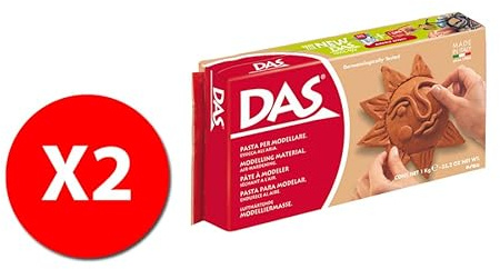 DAS 387600 Modelliermasse - 1 kg - Terrakotta - 2 Stück