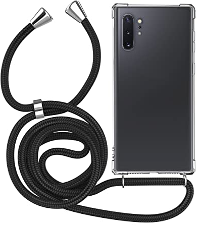 MyGadget Handykette für Samsung Galaxy Note 10 Plus - [ TPU Hülle mit verstellbaren Band ] - Handyhülle mit Handyband zum Umhängen Kordel Schnur Case Schutzhülle - Schwarz