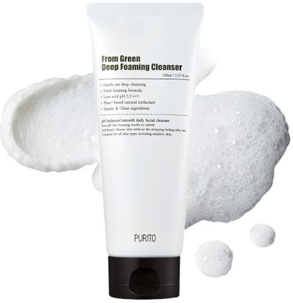 PURITO| From Green Deep Foaming Cleanser 150 ml/5,07 fl.oz, pH 5,5, pflanzliche, natürliche Inhaltsstoffe, tierversuchsfrei, vegan