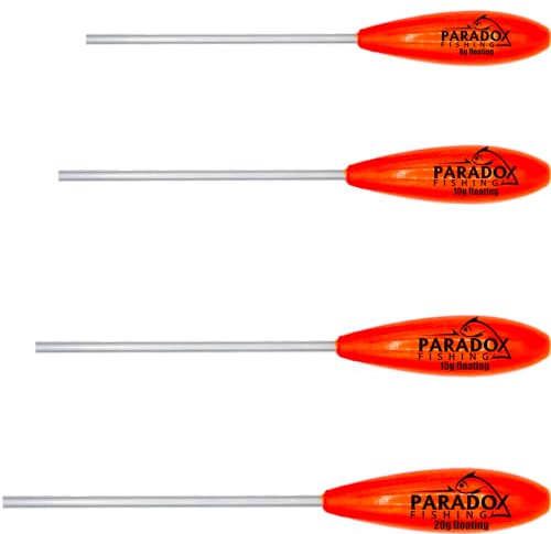 Paradox Fishing Sbirolino Set schwimmend I 4 Stück (6g,10g,15g,20g) I Set zum Forellenangeln Forellenköder Ideal für Forellenteig und Spoon – Spoons Forelle