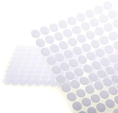 TUKA 1350 Pezzi Monete Appiccicoso da 10 mm, 675 Pair Gancio e Anello Nastro Puntini Auto Adesivo, Redondo Adesivi Fai Da Te, Schiocchi di retro-moneta Hook & Loop, Bianco, TKB5125 White