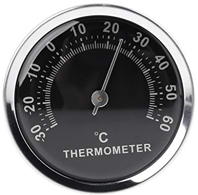 CHIHUOBANG Rundes Mini-Auto-Thermometer, analog, 58 mm, mechanisches Thermometer für drinnen und draußen, mit Klebestreifen