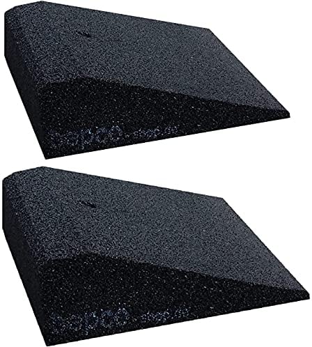 bepco Fahrrad- und Scooter-Rampe-Set (2 Stück), LxBxH: 25 x 25 x 6 cm aus Gummi (schwarz) Auffahrrampe,Türschwellenrampe, mit eingelagerten Unterlegscheiben zur Befestigung