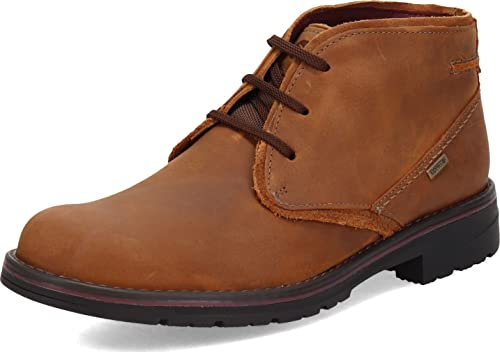 Clarks Men's Morris Peak Waterproof Chukka Boot, Dark Tan Leather, 7 UK