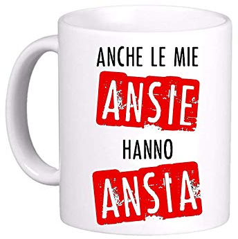 Tazza MUG Ansia divertente anche le mie ansie hanno l ansia - REGALO SIMPATICA DIVERTENTE 981