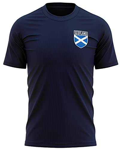 Schottland-Fußball-T-Shirt für Herren, mit Schottland-Flagge, für Fans der europäischen Saison 2021, Marineblau Gr. L, navy