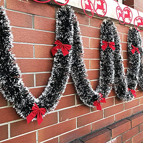 Fox·Bunny 32.8ft Shiny Tinsel Garland, Metallic Tinsel for Christmas Tree, Indoor/Outdoor Decorations