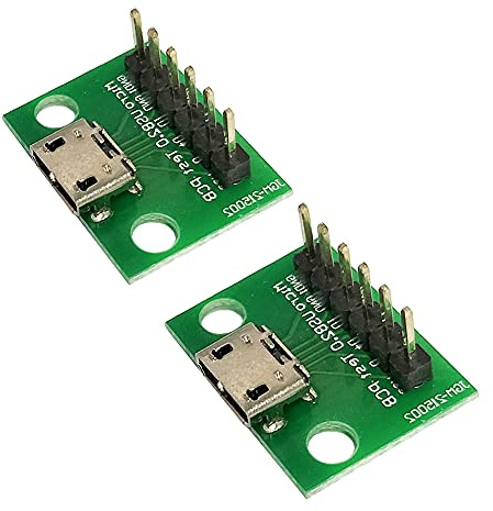 WLGQ Test du connecteur USB 2.0 avec adaptateur de connecteur de carte PCB avec en-tête de broche de 2,54 mm (USB 2.0 Micro B femelle)
