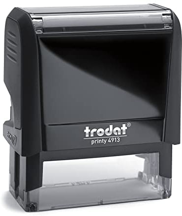 Trodat Personalisierter Stempel Printy 4913 zum direkt hier Erstellen – Selbstfärbend, Abdruck 58 x 22 mm, bis zu 6 Zeilen Abdruck Grün