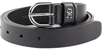 Tommy Hilfiger Damen Gürtel TH Timeless 2.5 Ledergürtel, Schwarz (Black), 130