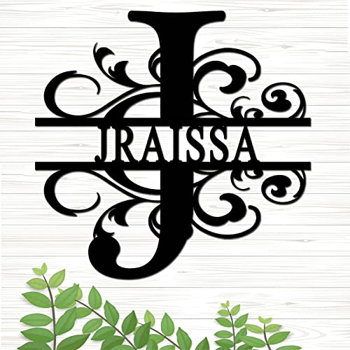 LZXSXZ Personalisiert Türschild Monogramm Namensschild Haustür Alphabet dekoratives Schild Nachname Initial Custom Monogramm Hochzeitsgeschenk Wanddekoration Geschenk Selbst Gestalten Kunstdekor