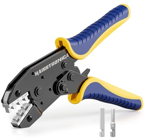 haisstronica Strumento di crimpatura per connettori solari - AWG 14 12 10 Strumento di crimpatura a cricchetto per cavi