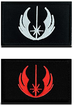 2 PCS Jedi Order Jedi Knight Tactical Patch Morale Military Patch Full Embroidery Hook and Loop Patch for Bags,Backpacks,Clothes,Vest,Harness,Jacket,Military Uniforms