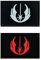 2 Stück Jedi Order Jedi Orden Ritter Symbol Patches Set, mit Verschluss Taktische Militär Moral Appliques Emblem Abzeichen Patch zum Tasche Rucksack Weste Filmfans