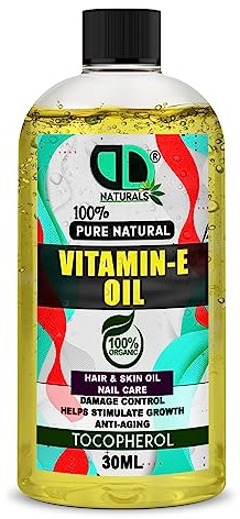 DD Teck Pure Natural Vitamin E Oil, Moisturising and Nourishing Oil For Skin face, Scars, Hair, Scalp, Nails, Moisturising & Hydrating, Vegan, Cruelty Free (30ml)