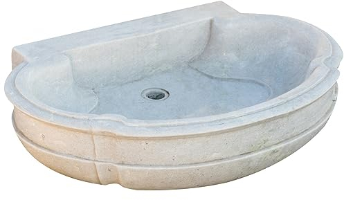 Biscottini Lavandino in marmo 80x57x16cm, Lavandino da esterno e interno, Lavabo da appoggio pietra, Lavandino cucina