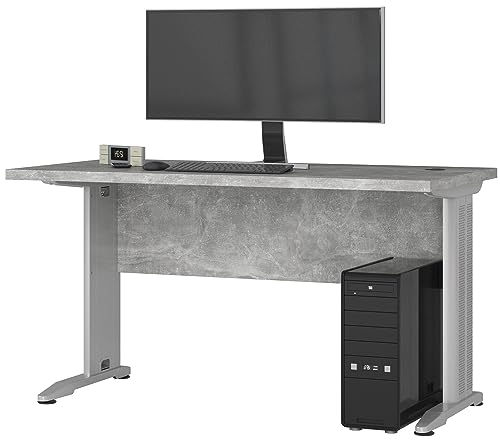 BDW Moderner Schreibtisch Bm-135 – Computertisch - Gaming Tisch – Gaming Schreibtisch - Kleiner Schreibtisch - Office Desk – Gamingtisch – Gaming Desk 130x60x76cm - Beton