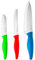 nuovva Sharp Kitchen Knife Set – 3pcs Bright Colour Kitchen Knives – Stainless Steel Non Stick Blades – Includes Chefs Knife, Tomato Knife and Paring Knife