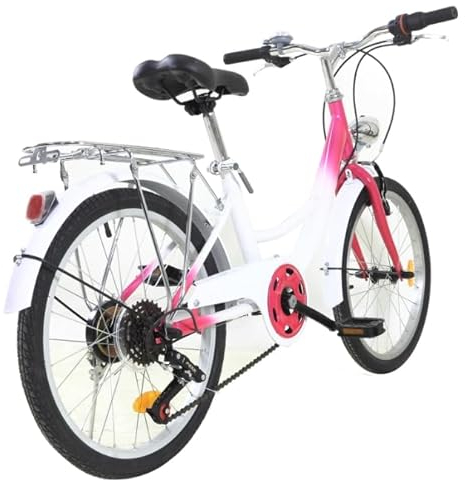ROGONPDK 20 Zoll 6 Gang Kinder Fahrrad, KinderFahrrad City Fahrrad Scheibenbremse Bike Erwachsenenfahrrad für Herr Damen Jungen Mädchen