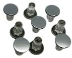 50x Abdeckkappen Abdeckstopfen für Bohrungen, Chrom glänzend (12 x 8 x 3 mm)