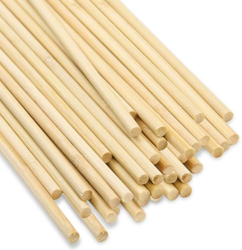 SWoob 30pcs Dowel Rod Wooden Sticks for Craft 300 x 6 mm Wooden Stick for Crafting Used for DIY Art Works Woodcraft Model Making