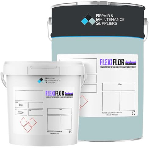 RMS Flexiflor Flexible Epoxy Resin Soft Rubber Feel 2 Pack Floor Coating Paint | Ideal for Raised Floors, Mezzanine Areas, Wet Rooms, and Kennels