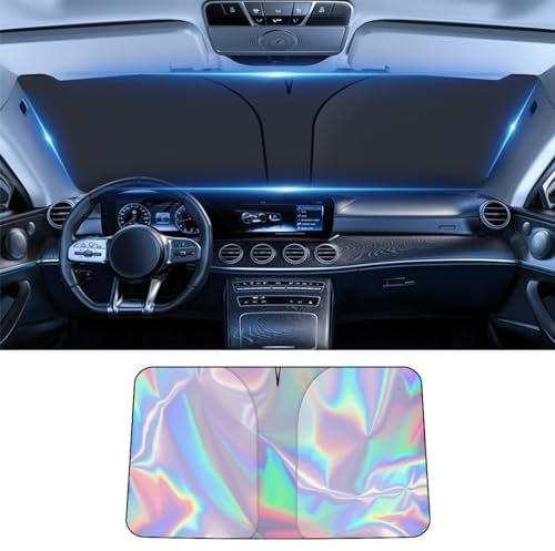 KLUFO Coche Delantero Parasoles para Ford Focus 2 Fiesta Focus 3 Mondeo Mk4 Focus Mk2 Focus 2000-2024, Portátil Vistoso Lunas Delanteras Protección UV Calor Aislamiento Accesorios