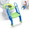 TATIVALO Toilettensitz Kinder mit Treppe, Toilettentrainer Töpfchen & mit Treppe und Griffe, WC Sitz Töpfchentrainer Toilettenaufsatz für Kinder ab 1-7 jahre, Blau & Grün