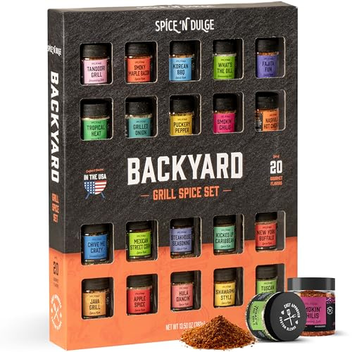 Pop n' Dulge Set di spezie per barbecue, regalo per grigliare, regalo per barbecue, set da 2, 41 g (20 pezzi)
