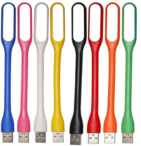 AnaTI 10 Stücke USB LED Lampe, USB LED Licht for Notebook Computer Keyboard Verstellbare Schwanenhals-Leselampe, 10 Farbe