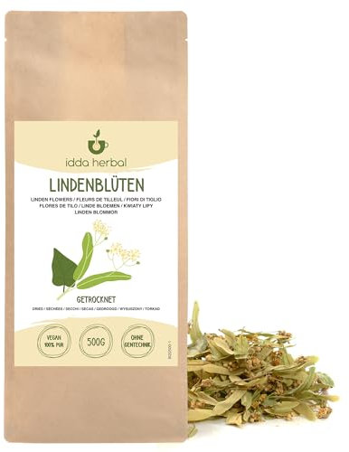 Tè di Tiglio 500g, Tè Sfuso, Foglie di Tiglio con Fiori, Tiglio Pianta, Fiori di Tiglio Essiccati per la Preparazione di Tè ai Fiori di Tiglio, Tiglio Tisana e Tisane Tiglio