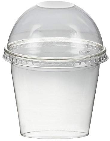 VEPATIM 50 Smoothiebecher Dessertbecher + Domdeckel 250 ml Ø95mm PET glasklar