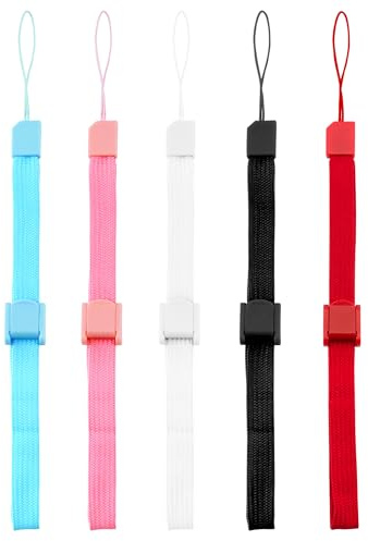 Quacc Verstellbare Handgelenkbänder, Mehrzweck-Armbänder, Handyband, Starkes Ersatzband, kompatibel mit Nintendo Wii-Fernbedienung (Mehrfarbig), 5 Stück