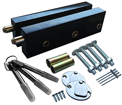 Cylinder Lock2 Pack Black Enfield Garage Door Lock Bolts, Surface Mounted Garage Bolt to Enhance Garage Security