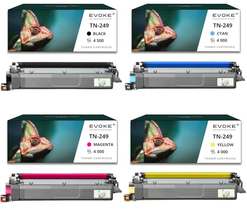 4 x TN-249 Tonerkartusche für Brother Schwarz | Cyan | Magenta | Gelb, 4.500 Seiten Schwarz, 4.000 Seiten jede Farbe, TN-249, kompatibel mit HL L8230CDW L8240CDW MFC L8340CDW L8390CDW L8390CDW