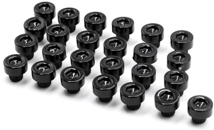 DQZRTUECA Kunststoff-Radmutternabdeckungen für Autos, 25 stücke 6mm Auto Radmuttern for Kappe Schraube Bolzen Reifen Felge Ersatz Dekoration Nieten Schwarz Universal Auto Teile(Noir)