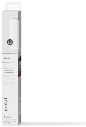Cricut Permanent Adhesive Vinyl Sheet | 30.5 cm × 1.2 m | Gloss White | Self-Adhesive Vinyl for All Cutting Machines