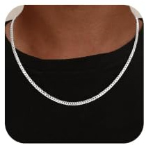 SLOONG 3.5mm Breit Silber Kubanische Gliederkette