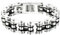 Cupimatch Herren Armband, 16mm Schwer Große Edelstahl Fahrradkette Motorradkette Hochglanz Poliert Rock Link Armreif, silber schwarz