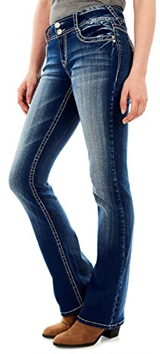 WallFlower Women's InstaStretch Luscious Curvy Bootcut Jeans, Jenna, 13 Long